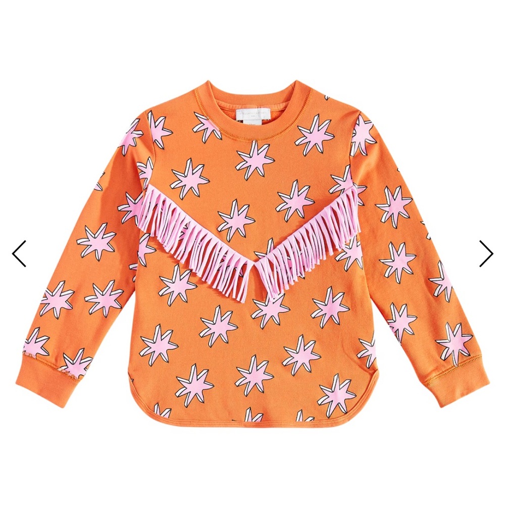 Stella McCartney Kids Orange Star Fringe Top